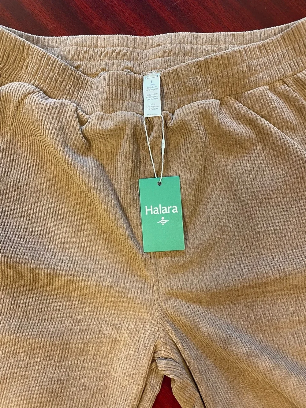 Halara High Waisted Corduroy Straight Leg Baggy Pants Chestnut Brown Size Large